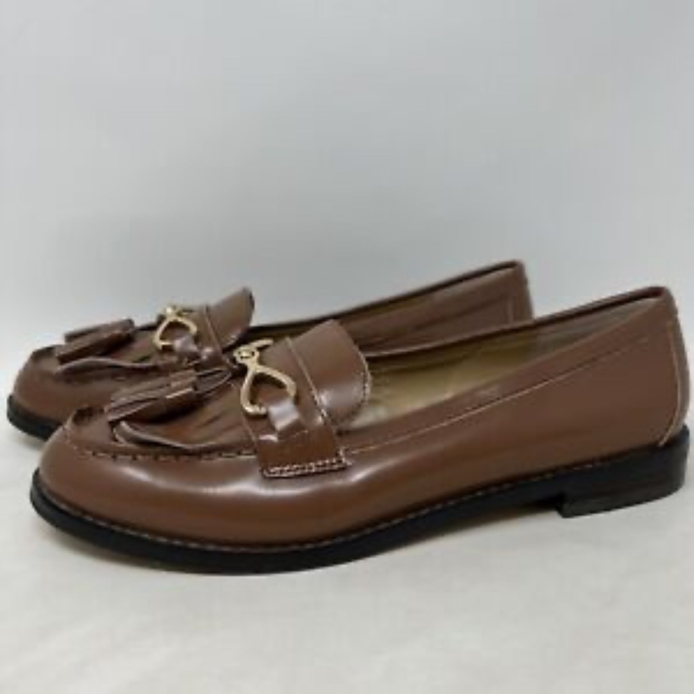 Talbots LAURA TASSELED LEATHER LOAFERS Brown Size 7 - Picture 2 of 11